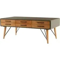 Trigona Coffee Table with Storage - Natural, Fir Wood