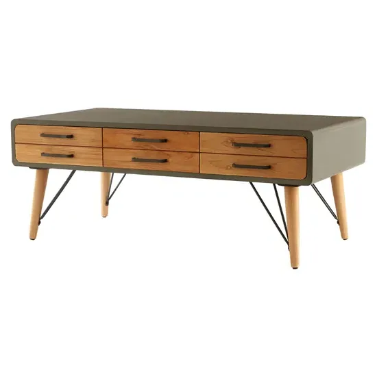 Trigona Coffee Table with Storage - Natural, Fir Wood image