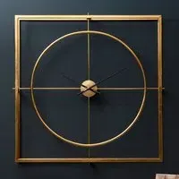 Trigona Square Metal Wall Clock - Gold