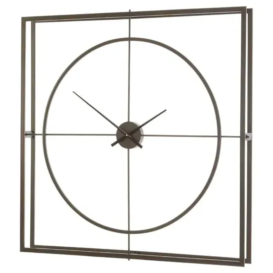 Trigona Square Metal Wall Clock - Rustic Copper image