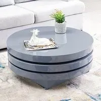 Triplo Round Rotating Coffee Table - Grey