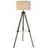 Tripod Floor Lamp with Linen Shade - Cream, Wood