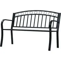 Trisha Steel Garden Bench - Black