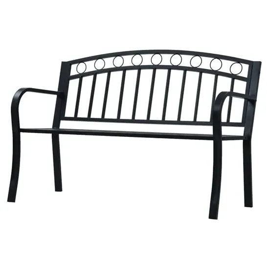 Trisha Steel Garden Bench - Black
