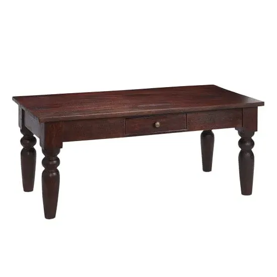 Tristo Rectangular Coffee Table with Drawer - Dark Mango image