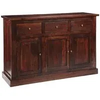 Tristo Sideboard with 3 Doors - Dark Mango