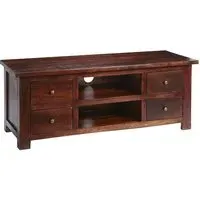 Tristo TV Stand with 4 Drawers - Dark Mango