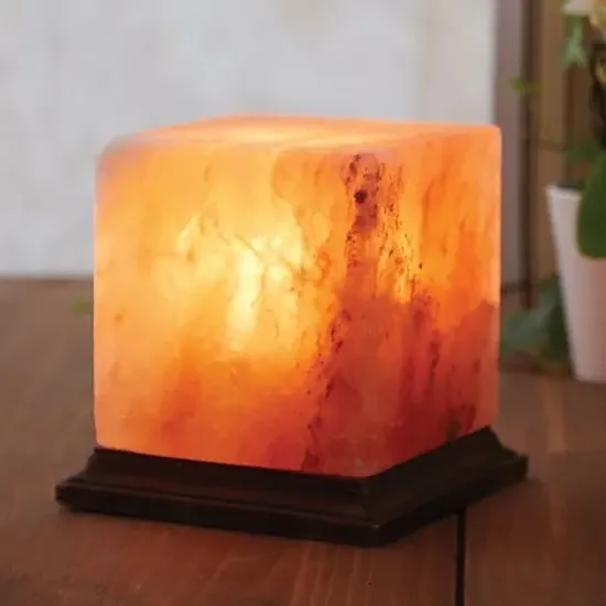 Trox Box Salt Table Lamp - Orange, Wood image