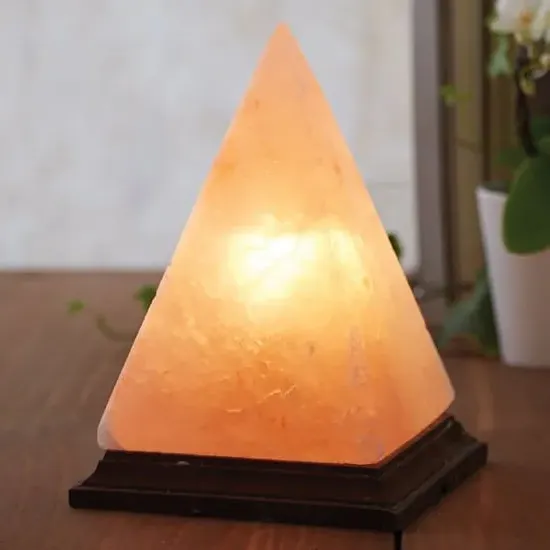 Trox Pyramid Salt Table Lamp - Orange, Wood