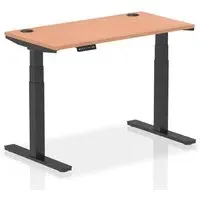 Troy 120cm Adjustable Laptop Desk with Black Legs - Beech
