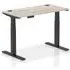 Troy 120cm Adjustable Laptop Desk with Black Legs - Grey Oak