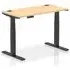 Troy 120cm Adjustable Laptop Desk with Black Legs - Maple