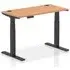 Troy 120cm Adjustable Laptop Desk with Black Legs - Oak