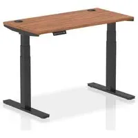 Troy 120cm Adjustable Laptop Desk with Black Legs - Walnut