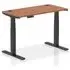 Troy 120cm Adjustable Laptop Desk with Black Legs - Walnut