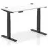 Troy 120cm Adjustable Laptop Desk with Black Legs - White