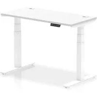 Troy 120cm Adjustable Laptop Desk with Metal Legs - White