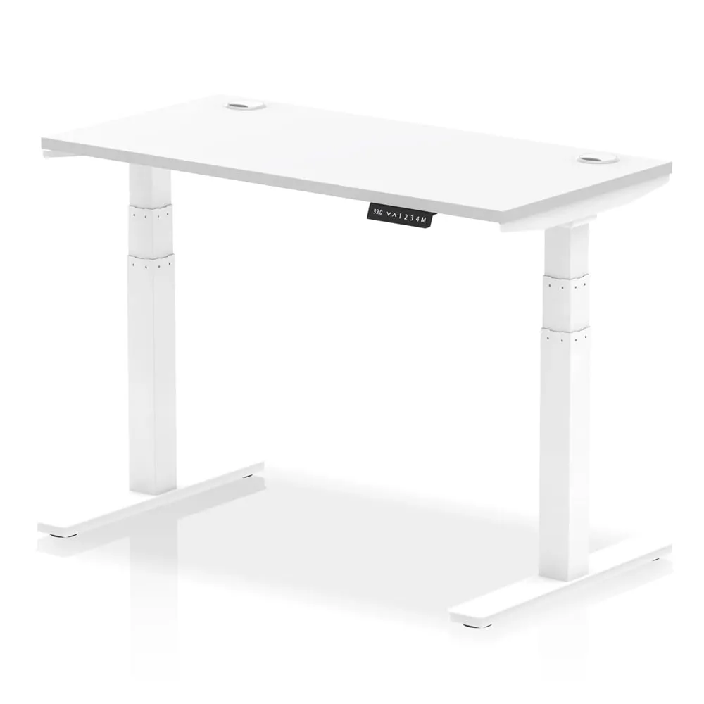 Troy 120cm Adjustable Laptop Desk with Metal Legs - White