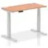 Troy 120cm Adjustable Laptop Desk with Silver Legs - Beech