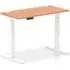 Troy 120cm Adjustable Laptop Desk with White Legs - Beech