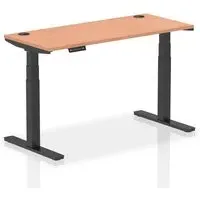 Troy 140cm Adjustable Laptop Desk - Black, Beech