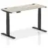 Troy 140cm Adjustable Laptop Desk - Black, Grey Oak
