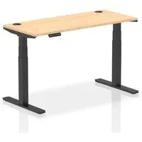 Troy 140cm Adjustable Laptop Desk - Black, Maple
