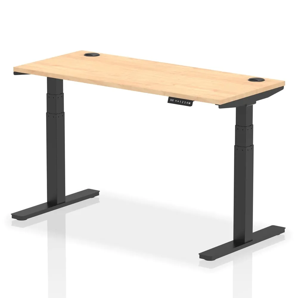 Troy 140cm Adjustable Laptop Desk - Black, Maple