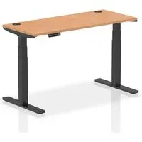 Troy 140cm Adjustable Laptop Desk - Black, Oak