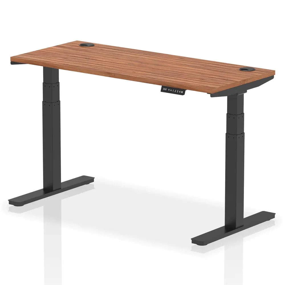 Troy 140cm Adjustable Laptop Desk - Black, Walnut