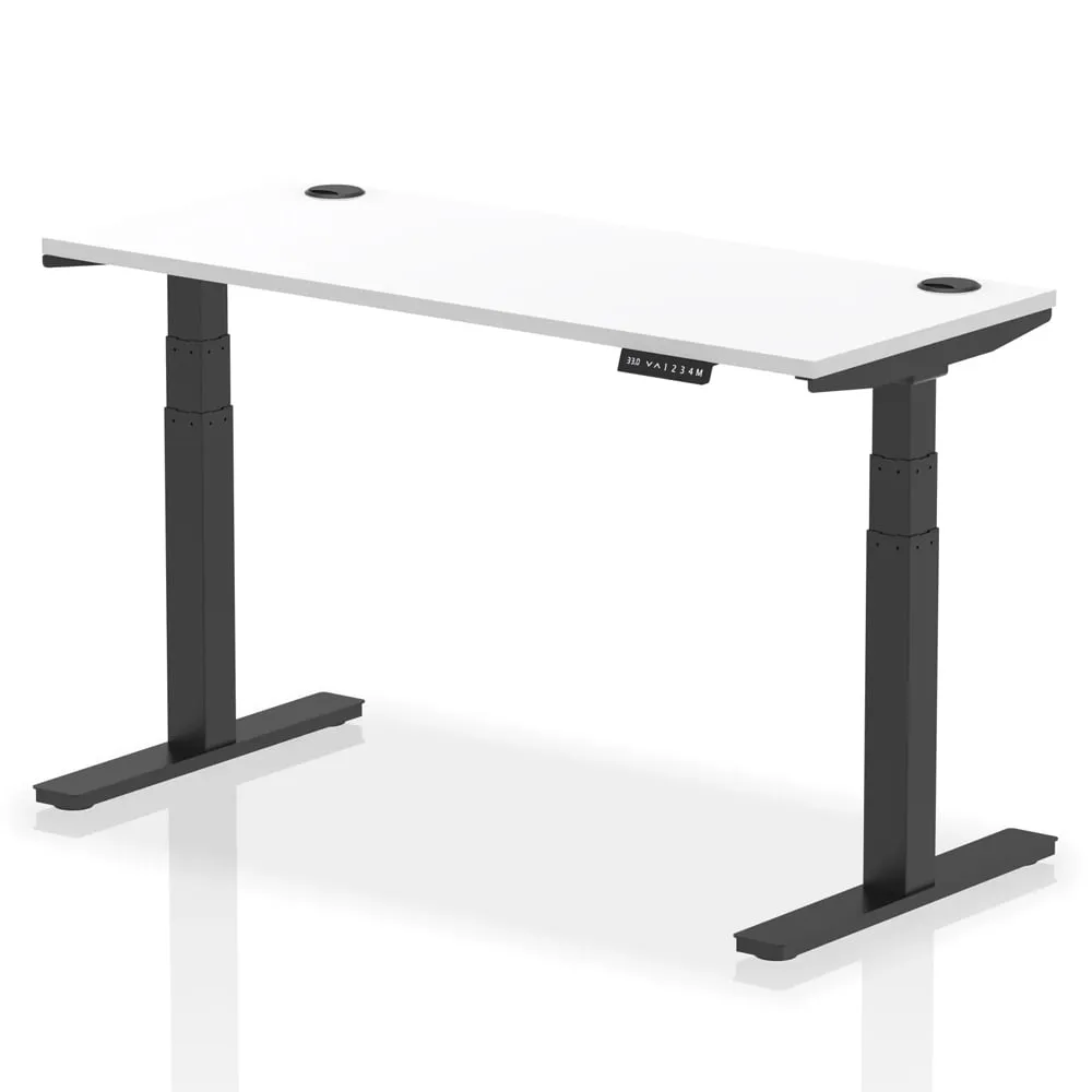 Troy 140cm Adjustable Laptop Desk - Black, White