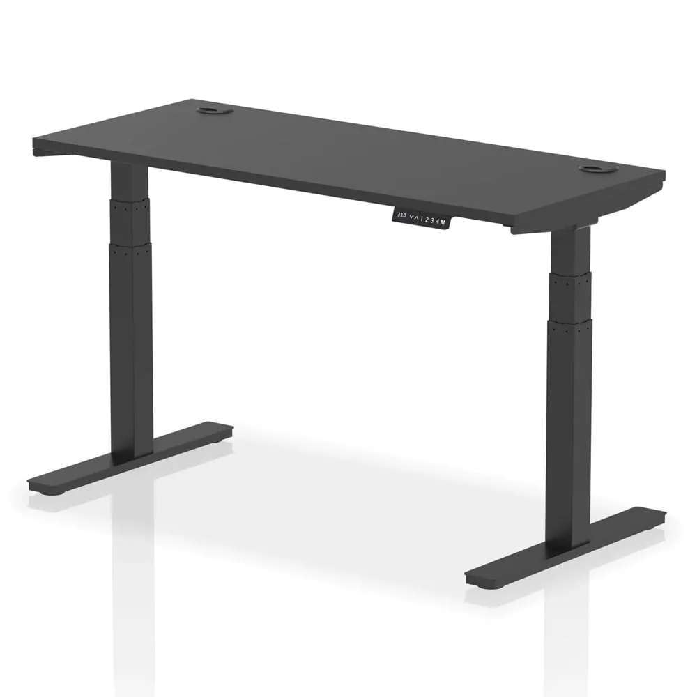 Troy 140cm Adjustable Laptop Desk - Black image