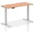 Troy 140cm Adjustable Laptop Desk - Silver, Beech