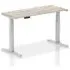 Troy 140cm Adjustable Laptop Desk - Silver, Grey Oak
