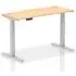 Troy 140cm Adjustable Laptop Desk - Silver, Maple