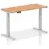 Troy 140cm Adjustable Laptop Desk - Silver, Oak