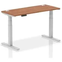Troy 140cm Adjustable Laptop Desk - Silver, Walnut