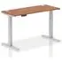 Troy 140cm Adjustable Laptop Desk - Silver, Walnut