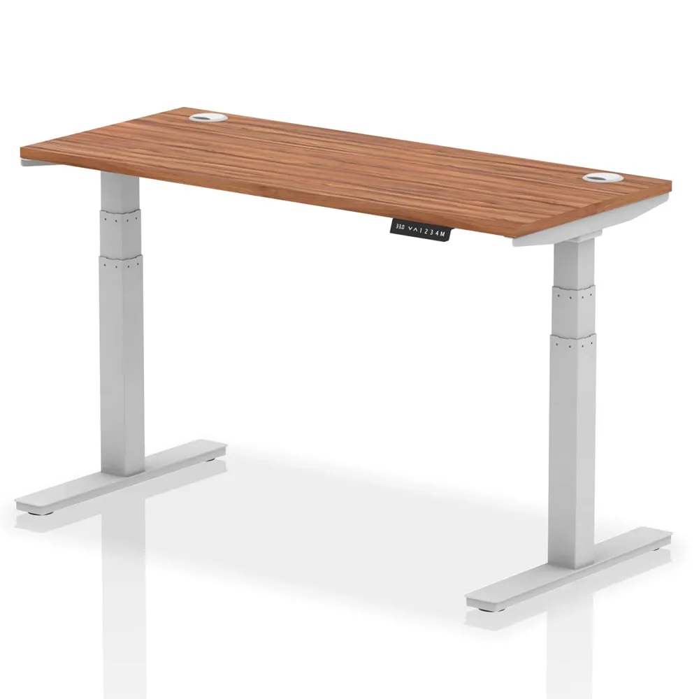 Troy 140cm Adjustable Laptop Desk - Silver, Walnut