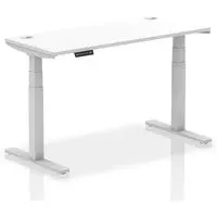 Troy 140cm Adjustable Laptop Desk - Silver, White