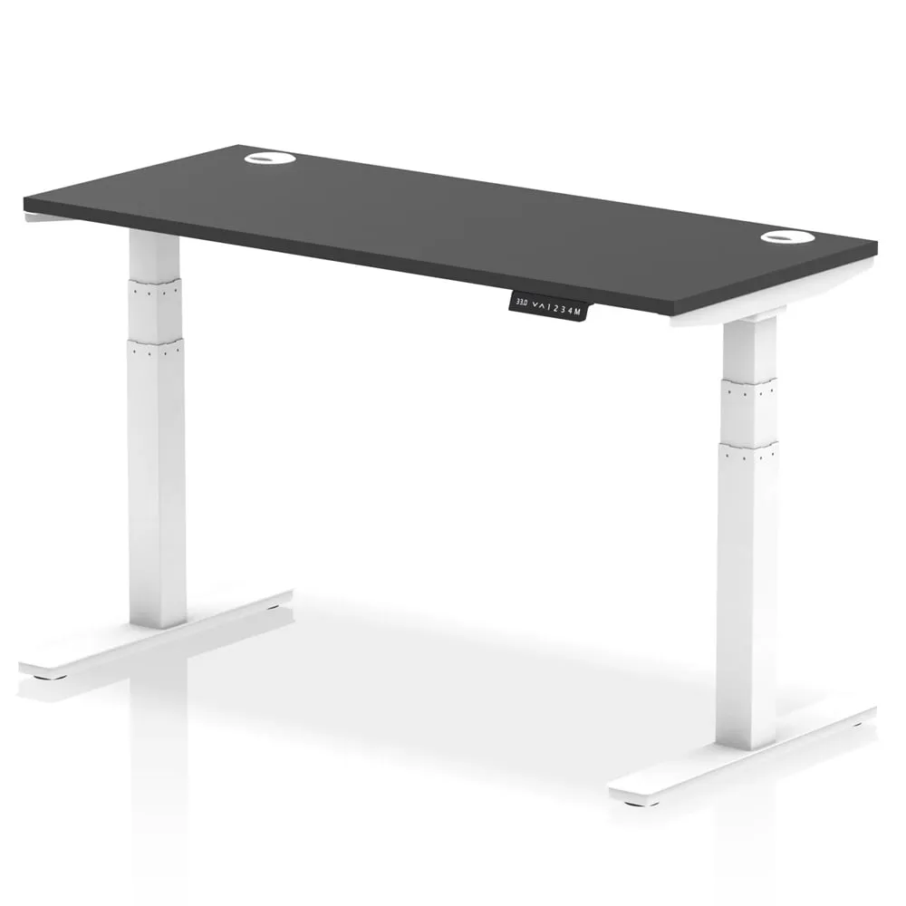 Troy 140cm Adjustable Laptop Desk - White, Black