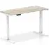 Troy 140cm Adjustable Laptop Desk - White, Grey Oak