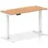 Troy 140cm Adjustable Laptop Desk - White, Oak