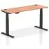 Troy 160cm Adjustable Laptop Desk with Black Legs - Beech