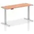 Troy 160cm Adjustable Laptop Desk with Silver Legs - Beech
