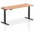 Troy 180cm Adjustable Laptop Desk with Black Legs - Beech