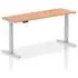 Troy 180cm Adjustable Laptop Desk with Silver Legs - Beech