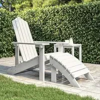 Troy Garden HDPE Armchair with Footstool - White