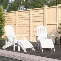 Troy Garden HDPE Armchairs with Footstools Pair - White