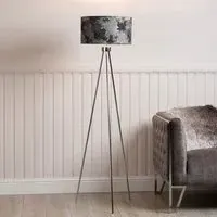 Troy Tripod Floor Lamp - Chrome, Linen